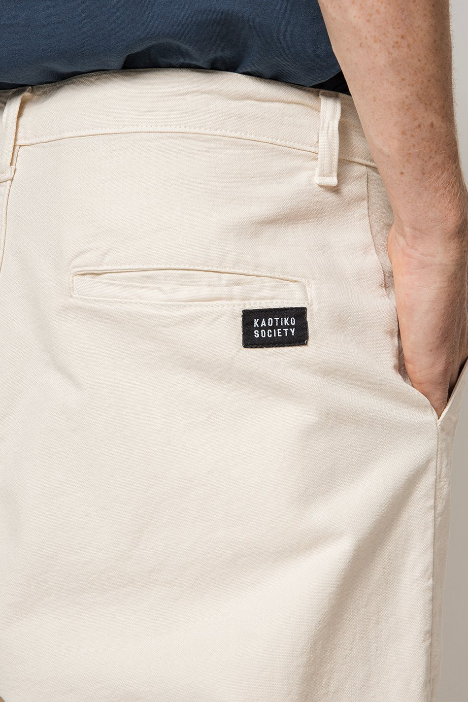 Pantalón Cargo Relaxed Canvas Ivory