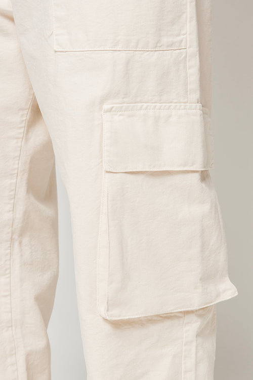 Pantalon Cargo Relaxed Canvas Ivory