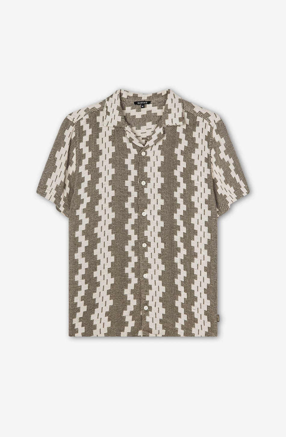 Army/Off White Ethnic Shirt