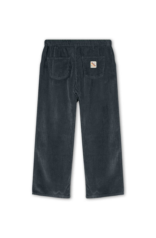 Bluish-Grey Casual Corduroy Ladder Trousers