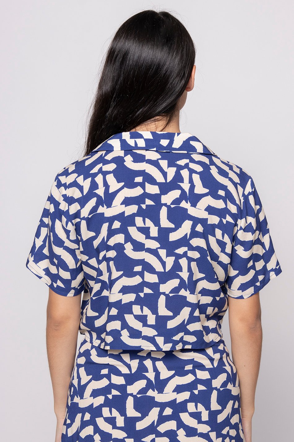 Geo Abstract Blue Shirt