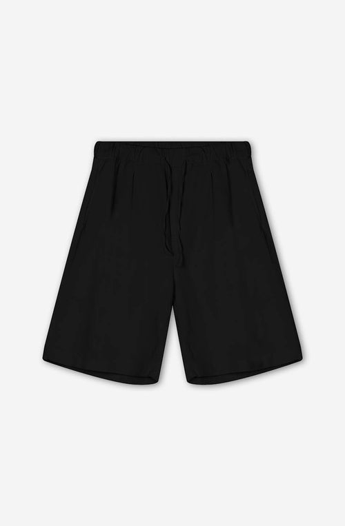 Bermuda Relaxed Canvas Pinzas Black