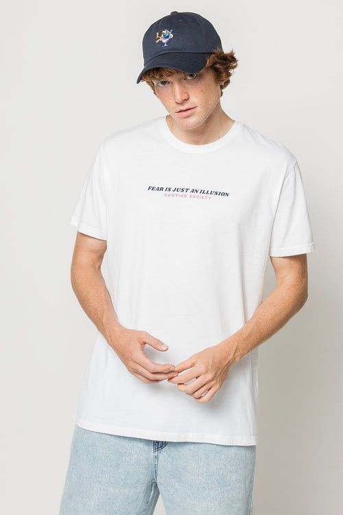 White Fearless Washed T-shirt