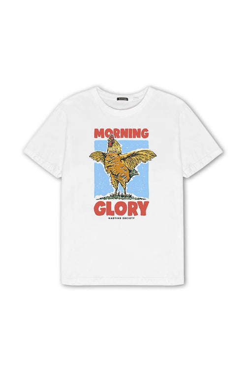T-Shirt Gewaschene Morning Glory Weiß