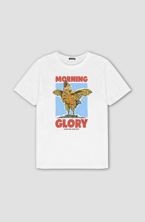 T-shirt Washed Morning Glory White