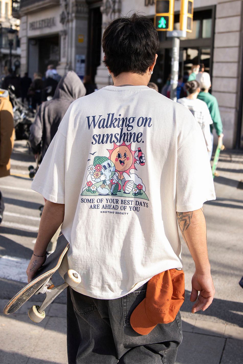 Walking On Sunshine Tabacco T-Shirt aus Bio-Baumwolle