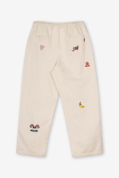 Pantalón Skate Belt Embroidered Fantasy Ivory