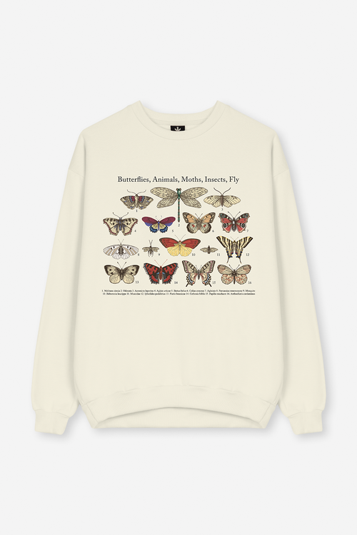 Sudadera Butterflies Organic Cotton Ivory