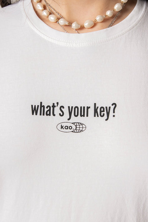 Camiseta Washed What's your Key White