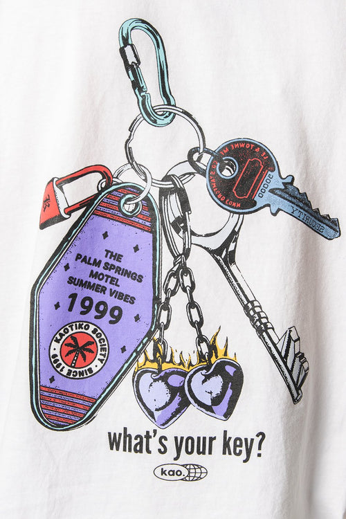 Camiseta Washed What's your Key White