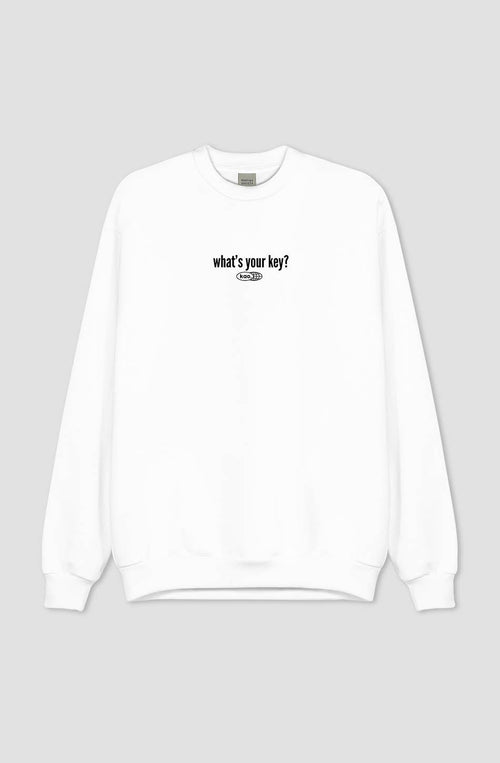 Organic Cotton What's Your Key White Sweatshirt