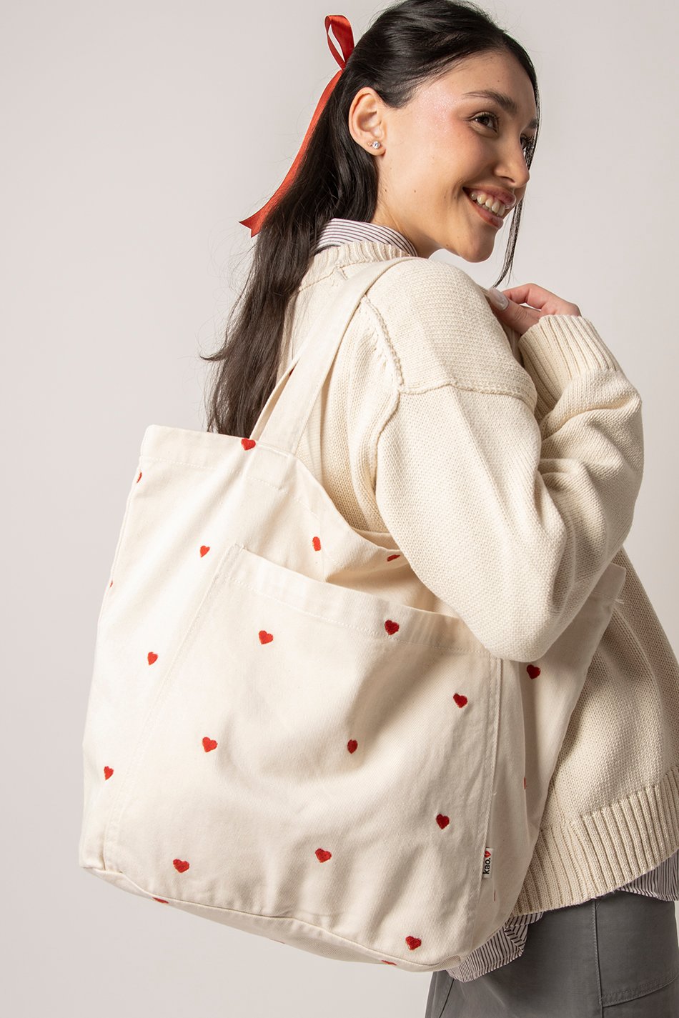 Tote Bag Multiheart Ivory