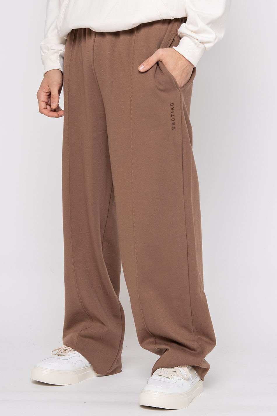 Pantalon Chandal Wide Leg Marron