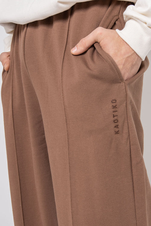 Pantalón Chandal Wide Leg Marrón